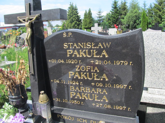 Stanisław Pakuła 1920 Kielce - Grobonet - Wyszukiwarka osób pochowanych