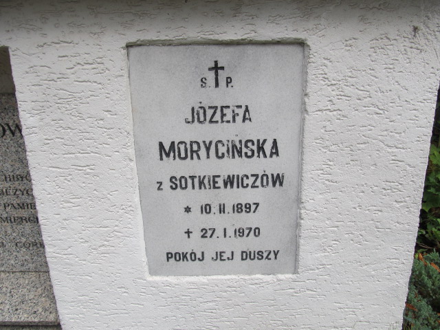 Józefa Morycińska 1897 Kielce - Grobonet - Wyszukiwarka osób pochowanych